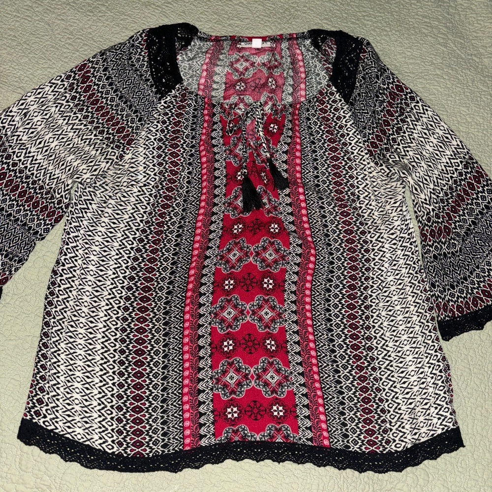 Women’s boho top, Westport, size 1X